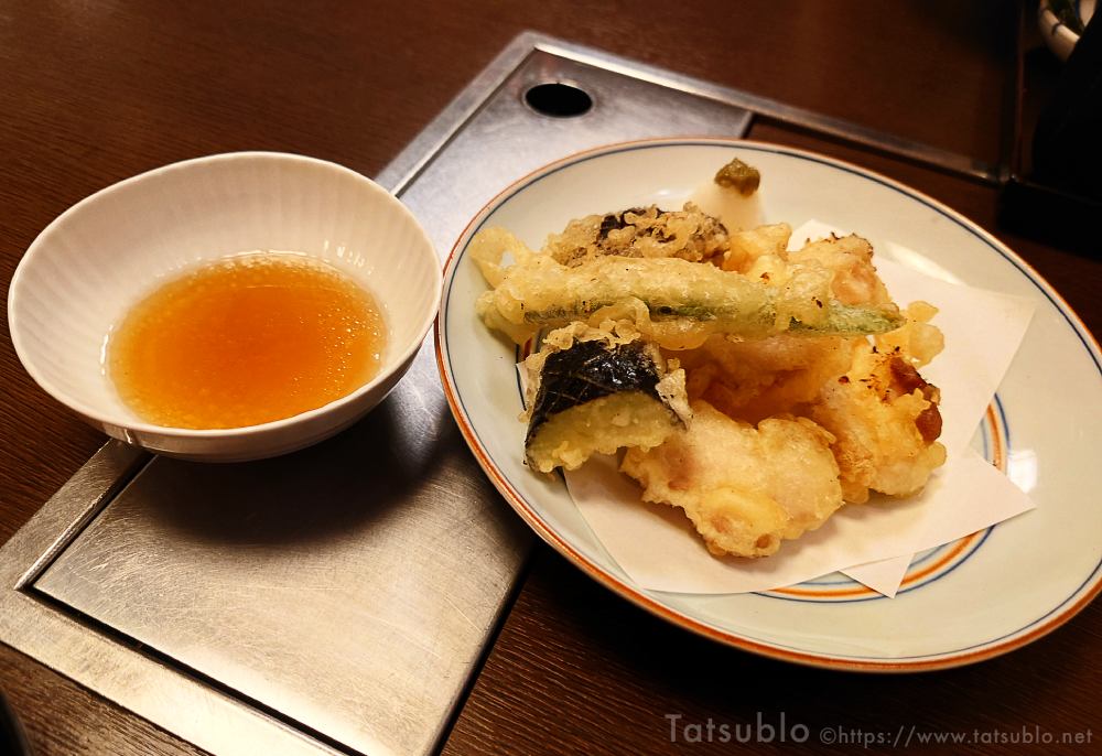 一品で頂いた「もも肉の天ぷら」