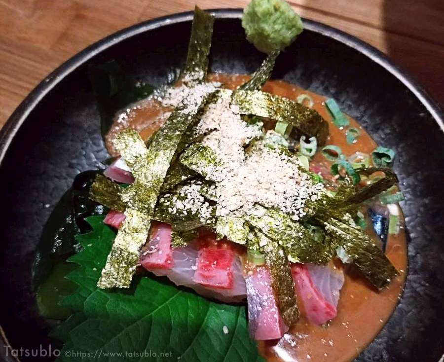 「ゴマサバとカンパチのハーフ&ハーフ」