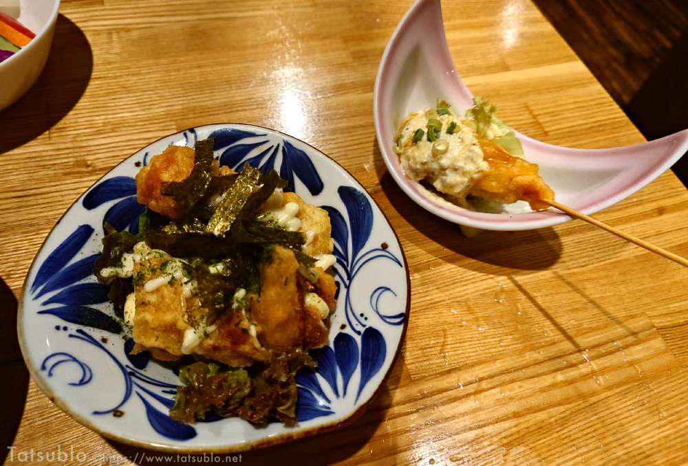 「ちくわチーズ磯辺揚げ」と「チキン南蛮串」